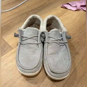 Grey Fuzzy Hey Dudes